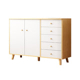 5-引き出し35.4 "高さのキャビネットモダン2-ドアの木製収納キャビネット