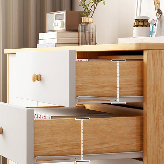 5-引き出し35.4 "高さのキャビネットモダン2-ドアの木製収納キャビネット