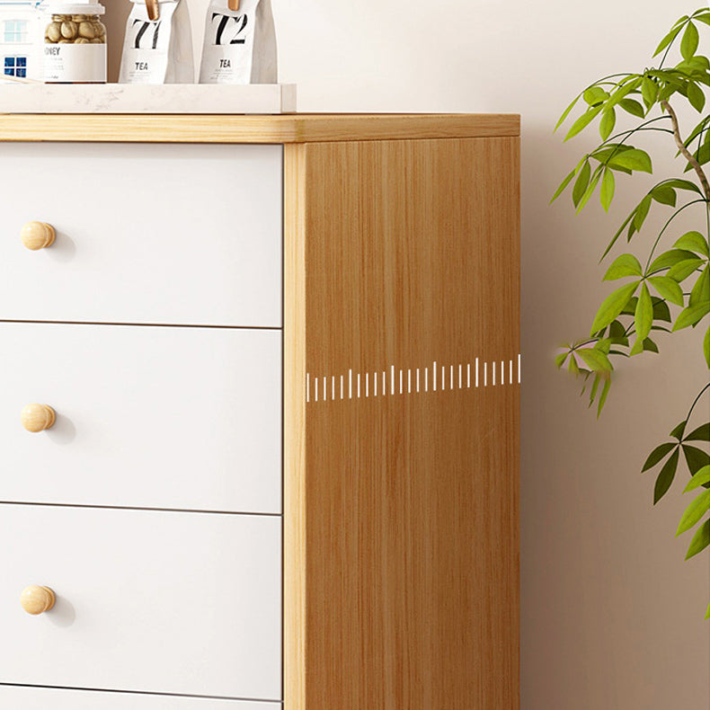 5 - Drawer 35.4" Tall Cabinet Modern 2 - Door Wooden Storage Cabinet