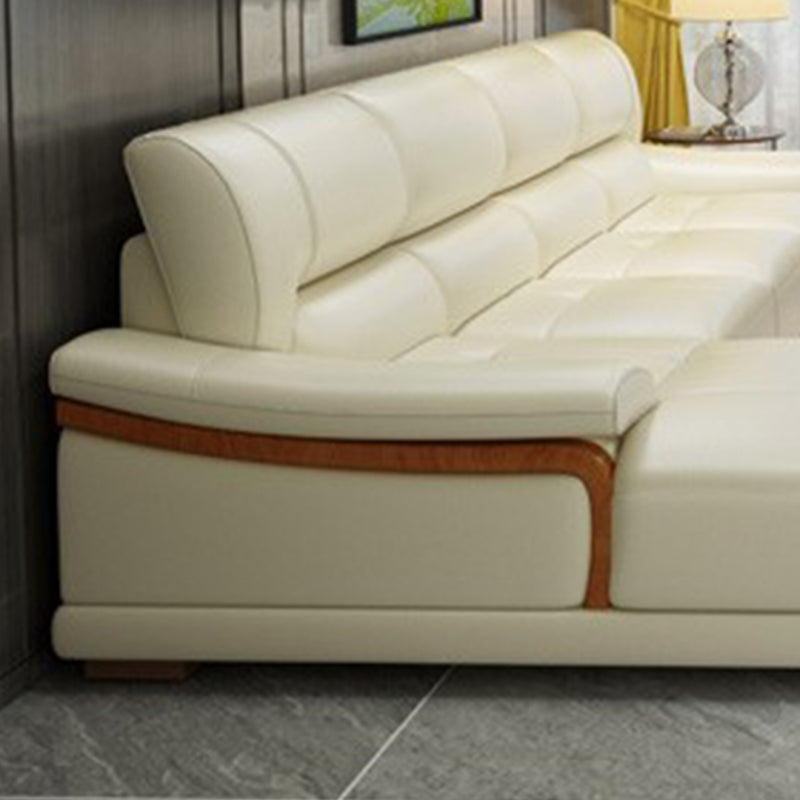 141,73 "a forma di L larga a L vera cuscino in pelle vera braccio sezionale