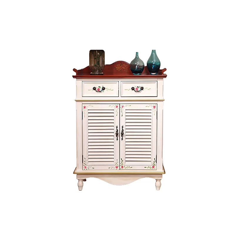 47.2" Tall 2/3 - Door Hand Painted Accent Cabinet with Drawers - Wood