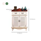 47.2 "高さ2/3-引き出し付きドアハンドペイントアクセントキャビネット - 木材