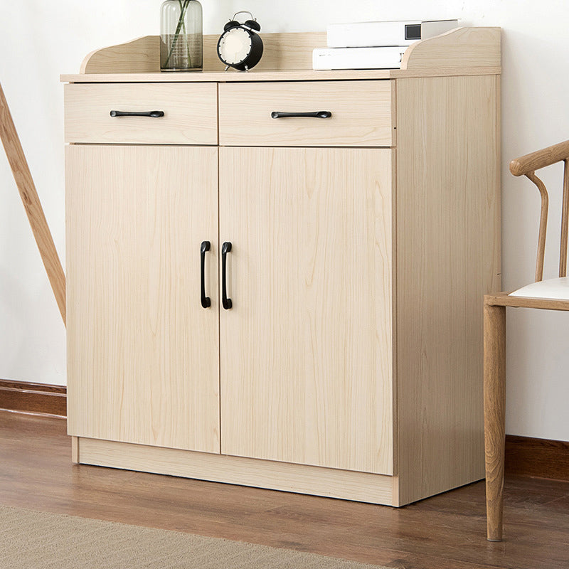 35.4" Tall 2 - Door and 2 - Drawer Accent Cabinet Faux Wood Storage Cabinet Light Wood Clearhalo 'Cabinets & Chests' 'cabinets_chests' 'furn' 'furn_cabinets_chests' 'Furniture' 'Living Room Furniture' 6290868