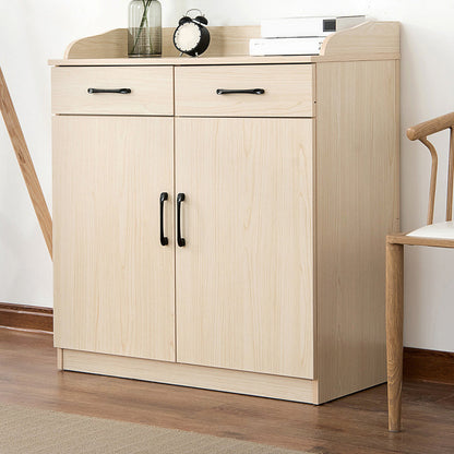 35.4" Tall 2 - Door and 2 - Drawer Accent Cabinet Faux Wood Storage Cabinet Light Wood Clearhalo 'Cabinets & Chests' 'cabinets_chests' 'furn' 'furn_cabinets_chests' 'Furniture' 'Living Room Furniture' 6290868