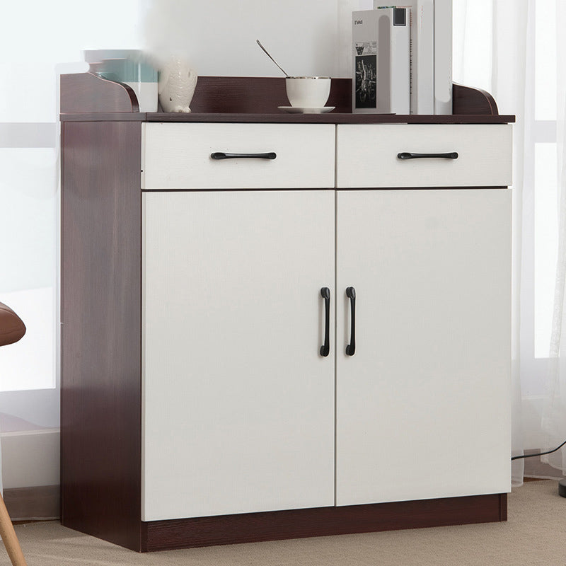 35.4" Tall 2 - Door and 2 - Drawer Accent Cabinet Faux Wood Storage Cabinet Coffee-White Clearhalo 'Cabinets & Chests' 'cabinets_chests' 'furn' 'furn_cabinets_chests' 'Furniture' 'Living Room Furniture' 6290873