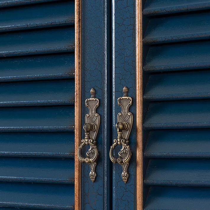 45.3 "de alto 2 - gabinete de puertas de mediados de siglo gabinete de almacenamiento de madera desgastada con 2 cajones