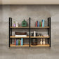 Metal and Wooden Shelf Bookcase Modern Wall Mounted Natural Bookshelf for Study Room