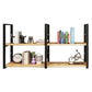 Metal and Wooden Shelf Bookcase Modern Wall Mounted Natural Bookshelf for Study Room