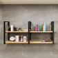 Metal and Wooden Shelf Bookcase Modern Wall Mounted Natural Bookshelf for Study Room