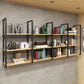 Metal and Wooden Shelf Bookcase Modern Wall Mounted Natural Bookshelf for Study Room