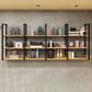 Metal and Wooden Shelf Bookcase Modern Wall Mounted Natural Bookshelf for Study Room