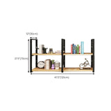 Metal and Wooden Shelf Bookcase Modern Wall Mounted Natural Bookshelf for Study Room