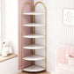 Modern Metal Shelf Bookcase Open Shelf Book Shelf for Living Room 11.8"L x 11.8"W x 68.1"H White-Gold Clearhalo 'Bookcases' 'furn' 'furn_bookcases' 'Furniture' 'Office Furniture' 6291111