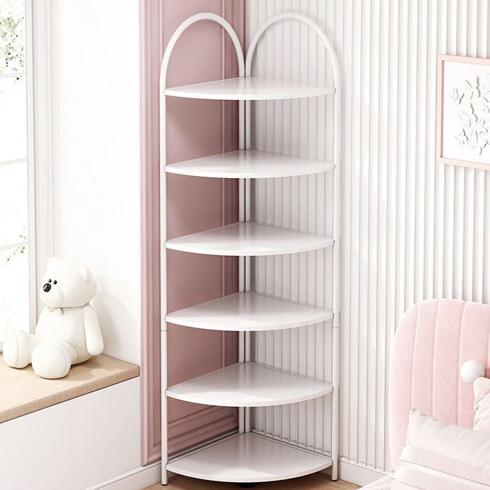 Modern Metal Shelf Bookcase Open Shelf Book Shelf for Living Room 16"L x 16"W x 68"H White Clearhalo 'Bookcases' 'furn' 'furn_bookcases' 'Furniture' 'Office Furniture' 6291114