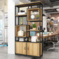 Metaal en houten open plank boekenkast etagere boekenplank voor studieruimte
