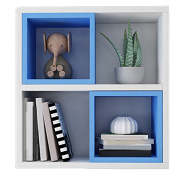 Modern Floating Bookshelf Wooden Wall Mounted Bookcase Shelves Included for Home 23.6"L x 9.4"W x 25.6"H White-Blue Clearhalo 'Bookcases' 'furn' 'furn_bookcases' 'Furniture' 'Office Furniture' 6291201