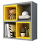 Modern Floating Bookshelf Wooden Wall Mounted Bookcase Shelves Included for Home 23.6"L x 9.4"W x 25.6"H Gray-Yellow Clearhalo 'Bookcases' 'furn' 'furn_bookcases' 'Furniture' 'Office Furniture' 6291203