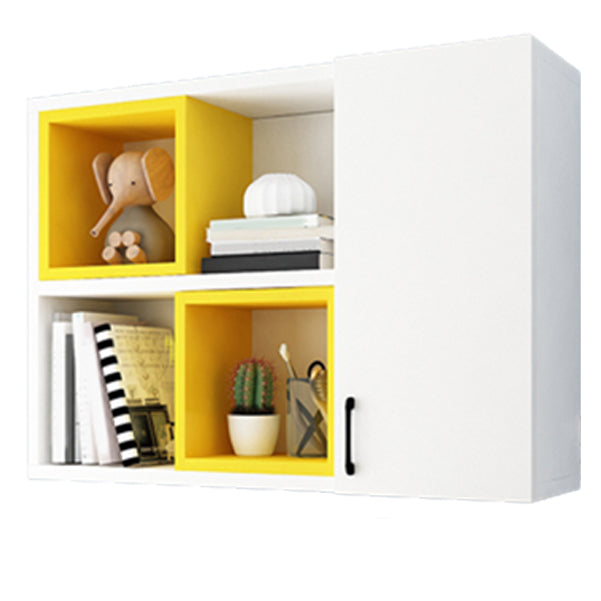 Modern Floating Bookshelf Wooden Wall Mounted Bookcase Shelves Included for Home 35.4"L x 9.4"W x 25.6"H White-Yellow Clearhalo 'Bookcases' 'furn' 'furn_bookcases' 'Furniture' 'Office Furniture' 6291211