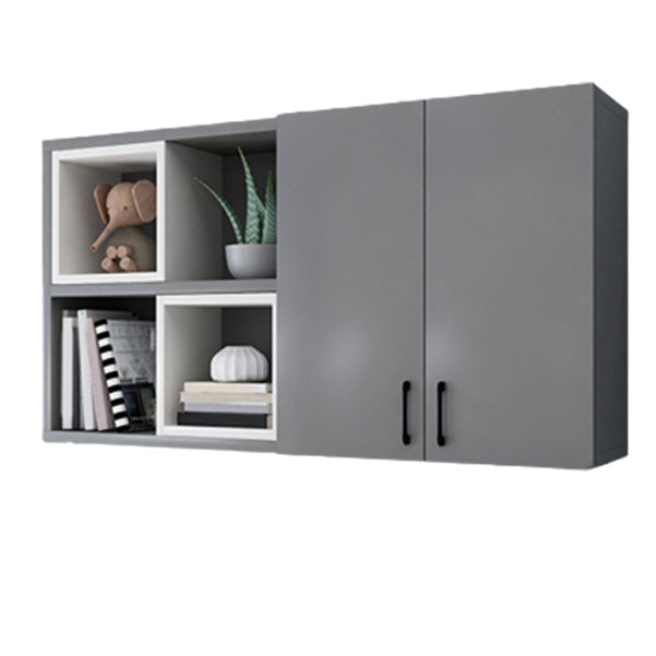Modern Floating Bookshelf Wooden Wall Mounted Bookcase Shelves Included for Home 47.2"L x 9.4"W x 25.6"H Gray-White Clearhalo 'Bookcases' 'furn' 'furn_bookcases' 'Furniture' 'Office Furniture' 6291214