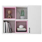 Modern Floating Bookshelf Wooden Wall Mounted Bookcase Shelves Included for Home 35.4"L x 9.4"W x 25.6"H White-Pink Clearhalo 'Bookcases' 'furn' 'furn_bookcases' 'Furniture' 'Office Furniture' 6291216