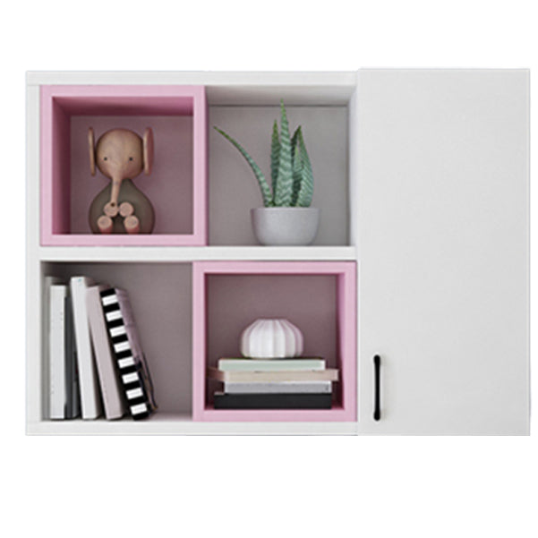 Modern Floating Bookshelf Wooden Wall Mounted Bookcase Shelves Included for Home 35.4"L x 9.4"W x 25.6"H White-Pink Clearhalo 'Bookcases' 'furn' 'furn_bookcases' 'Furniture' 'Office Furniture' 6291216