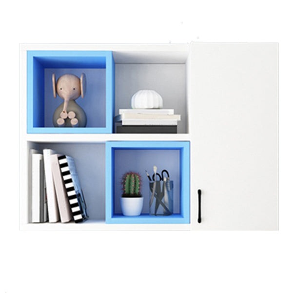 Modern Floating Bookshelf Wooden Wall Mounted Bookcase Shelves Included for Home 35.4"L x 9.4"W x 25.6"H White-Blue Clearhalo 'Bookcases' 'furn' 'furn_bookcases' 'Furniture' 'Office Furniture' 6291218