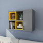 Modern Floating Bookshelf Wooden Wall Mounted Bookcase Shelves Included for Home 35.4"L x 9.4"W x 25.6"H Gray-Yellow Clearhalo 'Bookcases' 'furn' 'furn_bookcases' 'Furniture' 'Office Furniture' 6291224