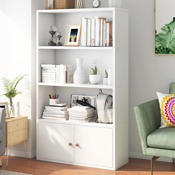 Closed Back Engineered Wood Shelf Bookcase Floor Contemporary Bookshelf with Shelves