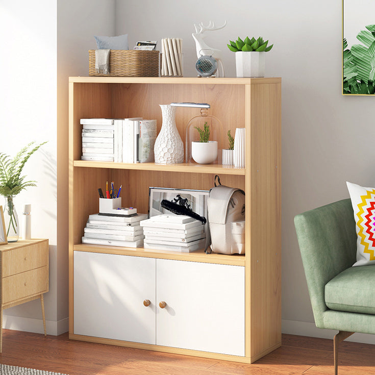 Closed Back Engineered Wood Shelf Bookcase Floor Contemporary Bookshelf with Shelves