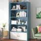 Closed Back Engineered Wood Shelf Bookcase Floor Contemporary Bookshelf with Shelves