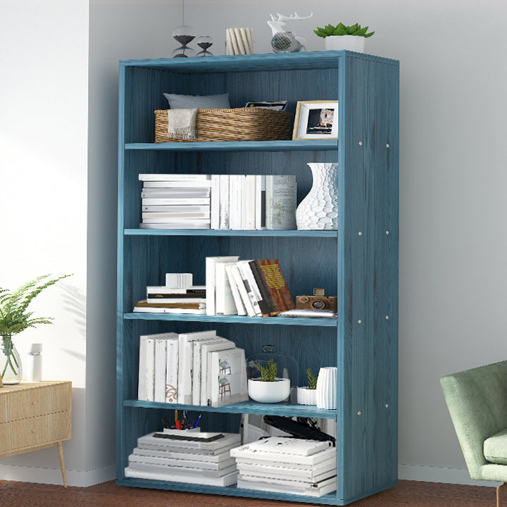 Closed Back Engineered Wood Shelf Bookcase Floor Contemporary Bookshelf with Shelves