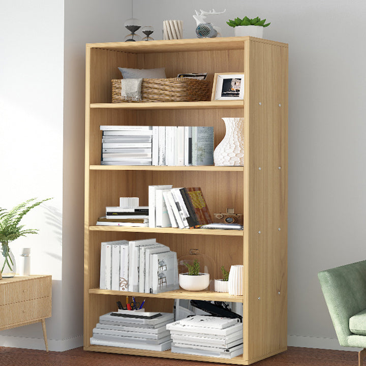 Closed Back Engineered Wood Shelf Bookcase Floor Contemporary Bookshelf with Shelves