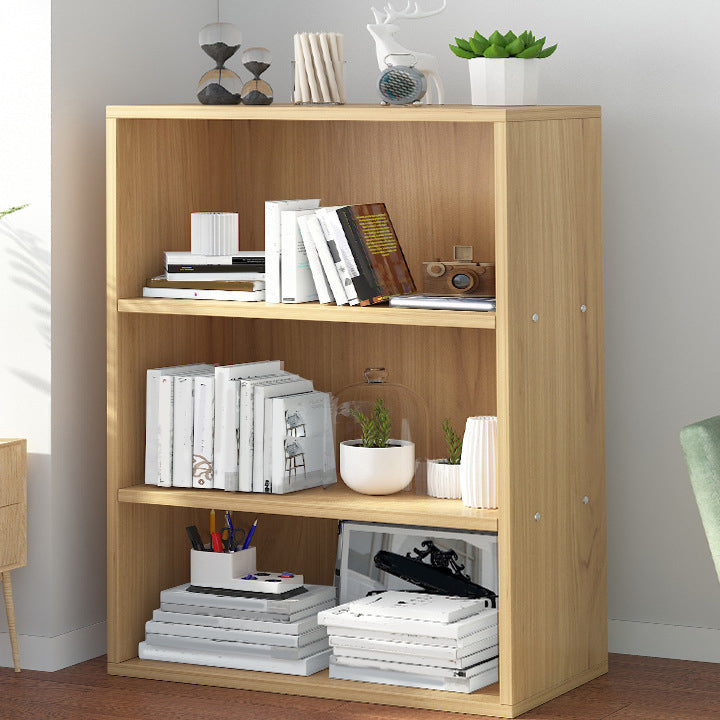 Closed Back Engineered Wood Shelf Bookcase Floor Contemporary Bookshelf with Shelves
