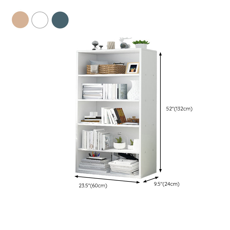 Closed Back Engineered Wood Shelf Bookcase Floor Contemporary Bookshelf with Shelves