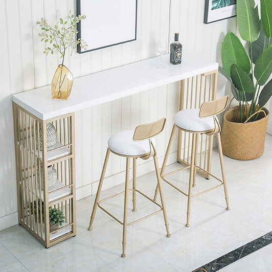 Glamstil -Bar Tisch Set 1/3 Stücke Rechteckstange mit gepolsterten Hockern