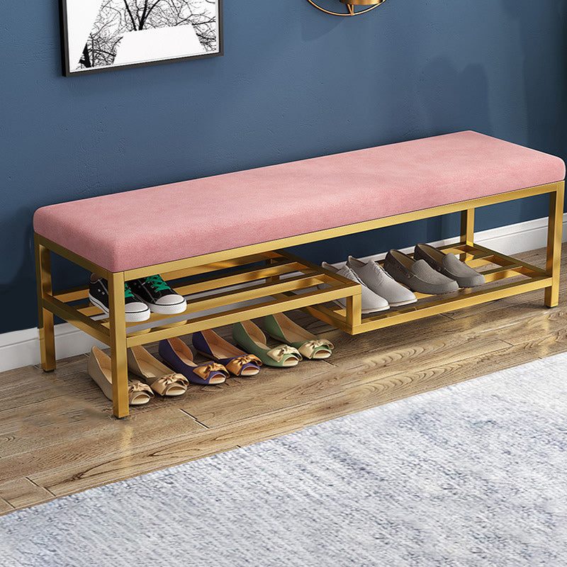 13.8" Wide Modern Seating Bench Rectangle Solid Color Entryway Bench with Storage 47"L x 14"W x 20"H Pink Clearhalo 'Benches' 'Chairs & Seating' 'furn' 'furn_benches' 'Furniture' 'Living Room Furniture' 6291764