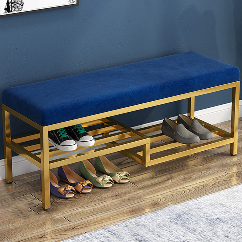 13.8" Wide Modern Seating Bench Rectangle Solid Color Entryway Bench with Storage 24"L x 14"W x 20"H Peacock Blue Clearhalo 'Benches' 'Chairs & Seating' 'furn' 'furn_benches' 'Furniture' 'Living Room Furniture' 6291767