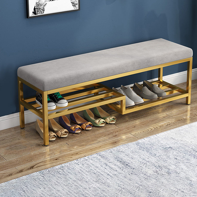 13.8" Wide Modern Seating Bench Rectangle Solid Color Entryway Bench with Storage 39.5"L x 14"W x 20"H Grey Clearhalo 'Benches' 'Chairs & Seating' 'furn' 'furn_benches' 'Furniture' 'Living Room Furniture' 6291770