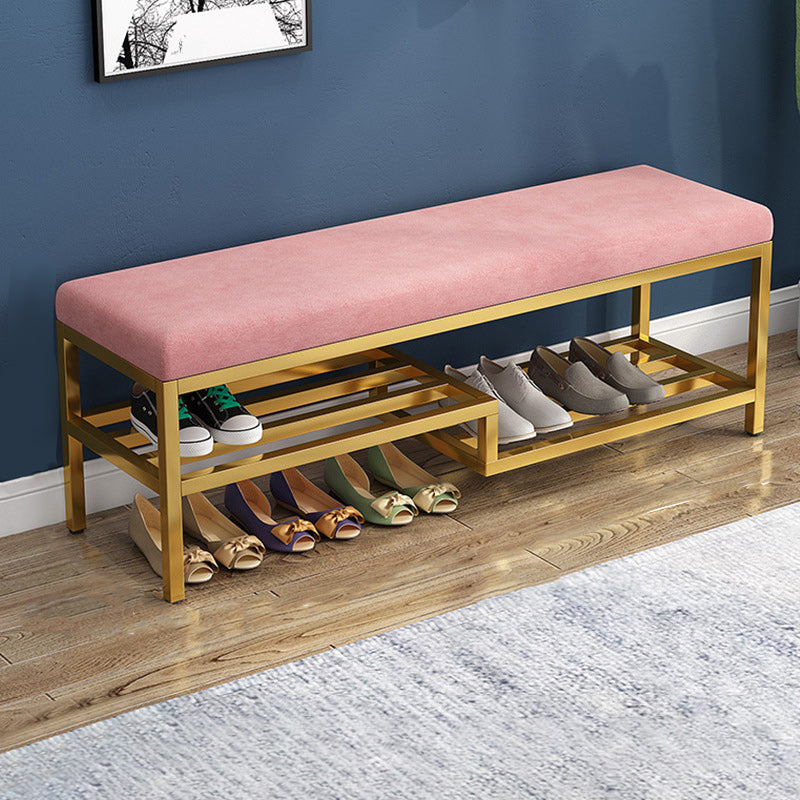 13.8" Wide Modern Seating Bench Rectangle Solid Color Entryway Bench with Storage 39.5"L x 14"W x 20"H Pink Clearhalo 'Benches' 'Chairs & Seating' 'furn' 'furn_benches' 'Furniture' 'Living Room Furniture' 6291771