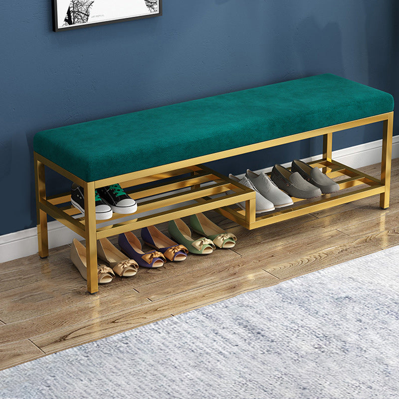 13.8" Wide Modern Seating Bench Rectangle Solid Color Entryway Bench with Storage 39.5"L x 14"W x 20"H Green Clearhalo 'Benches' 'Chairs & Seating' 'furn' 'furn_benches' 'Furniture' 'Living Room Furniture' 6291773