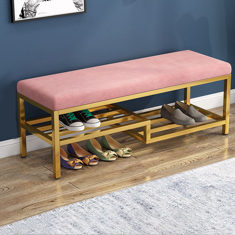 13.8" Wide Modern Seating Bench Rectangle Solid Color Entryway Bench with Storage 31.5"L x 14"W x 20"H Pink Clearhalo 'Benches' 'Chairs & Seating' 'furn' 'furn_benches' 'Furniture' 'Living Room Furniture' 6291779