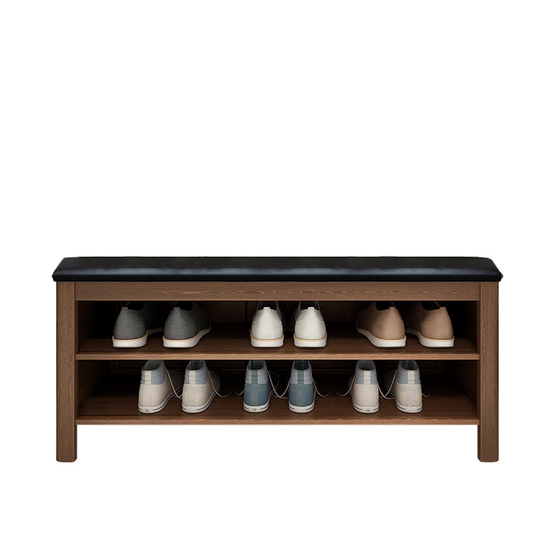 Moderne Gummi -Holzbank Rechteck 14 "breite Bank mit Schuhspeicher