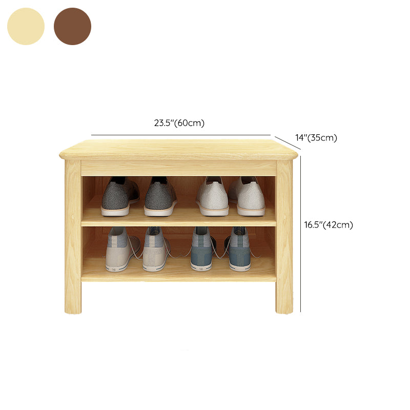 Moderne Gummi -Holzbank Rechteck 14 "breite Bank mit Schuhspeicher