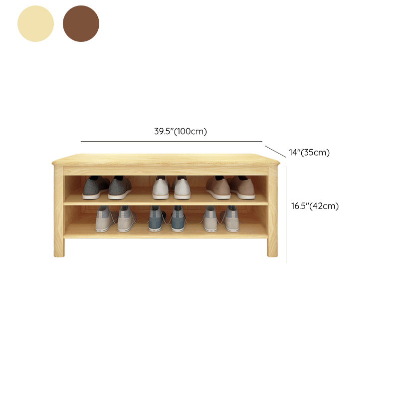 Moderne Gummi -Holzbank Rechteck 14 "breite Bank mit Schuhspeicher