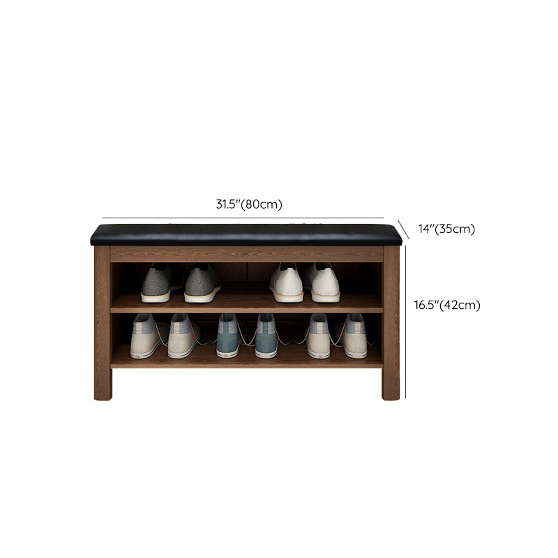 Banca in legno di gomma moderna rettangolo da 14 "panca larga