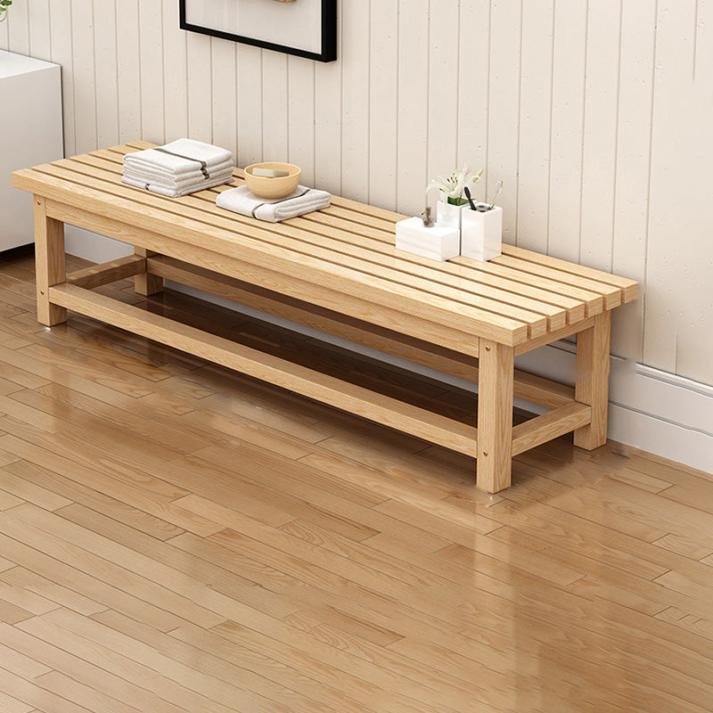 15.7" Wide Modern Entryway and Bedroom Bench Wood Bench with Legs 39.5"L x 16"W x 16"H Natural Clearhalo 'Benches' 'Chairs & Seating' 'furn' 'furn_benches' 'Furniture' 'Living Room Furniture' 6291842