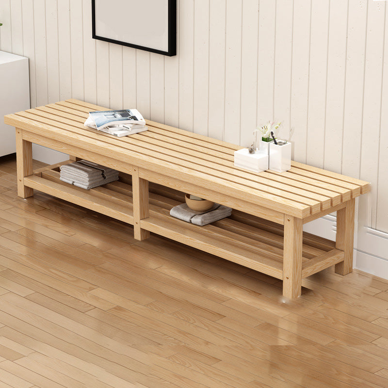 15.7" Wide Modern Entryway and Bedroom Bench Wood Bench with Legs Wood Clearhalo 'Benches' 'Chairs & Seating' 'furn' 'furn_benches' 'Furniture' 'Living Room Furniture' 6291847