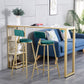 Industrial Bar Table Set 1/3 Pieces Faux Marble Rectangle Table and Stool Set