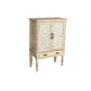Industrial Distressed Wood Cabinet 1/2 - Drawer Solid Wood Storage Cabinet in White