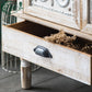 Industrial Distressed Wood Cabinet 1/2 - Drawer Solid Wood Storage Cabinet in White